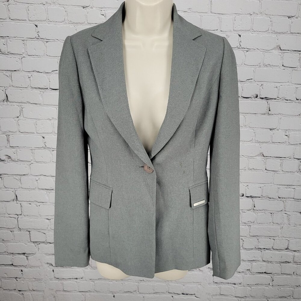 Pepe Grey Buttoned Double Vented Lightweight Blazer Suit Jacket Size Medium M